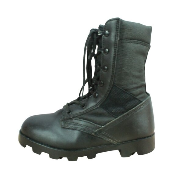 Blackrock Men's 5040212 Black Leather Lace Up Round Toe Jungle Boots Size 7 - Picture 1 of 10